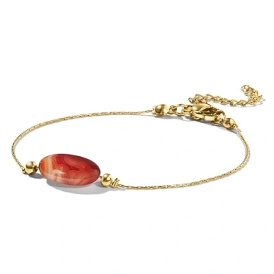 Abbildung von PURAJA Edelstein Armband Damen Mondstein 18k echt vergoldet Handgefertigt Glücksarmband Mutmacher