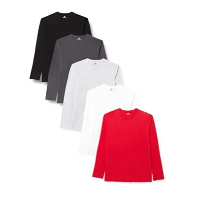 Abbildung von Lower East Herren Langarmshirt, 100% Baumwolle, Rundhalsausschnitt (5er Pack)