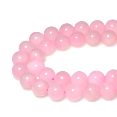 Abbildung von MJDCB Perlen zum Auffädeln 8mm 45 stück Rosenquarz Halbedelsteine mit Loch Natürliche Lose Runde Steinperlen für Herstellung Schmuck Armbänder Halsketten