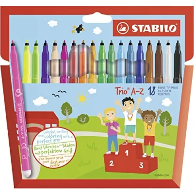 Abbildung von Filzstift STABILO Trio A Z 18er Pack mit 18 verschiedenen Farben