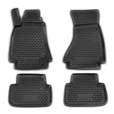Abbildung von AD Tuning Gummi Fußmatten Set für Audi A4 8K B8 2007 2015, fahrzeugspezifische Auto Fussmatten, 4 teilig, passgenaue Gummimatten