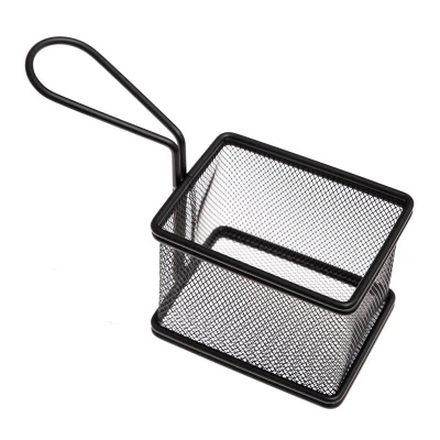 Abbildung von HENDI Servier Frittierkorb 10 x 8 7,5 cm Edelstahl schwarz klein Gastro Pommes, Mini kaufen