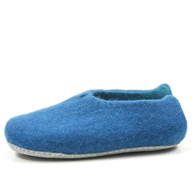 Abbildung von Rohde 7980 Nepal Damen Hausschuhe Pantoffeln Slipper Filz, Größe:40 EU, Farbe:Blau