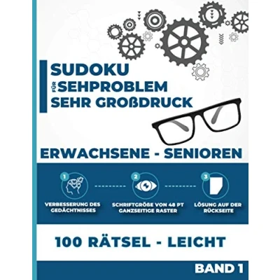 Abbildung von Sudoku sehr Großdruck für Sehprobleme Erwachsene Senioren: 100 Rätsel LEICHT Großdruckausgaben (48Pt) Angepasst an schwere ... Geschenkidee Großeltern, Opa und Oma