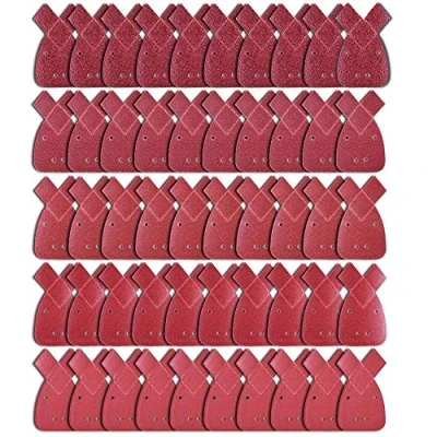 Abbildung von AUSTOR 50 Stück Mouse Schleifpapier Schleifblätter Klett Schleifdreiecke 10 x Körnung 40/60/ 80/120/ 240 für Black und Decker Detail Palm Sander