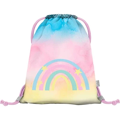 Abbildung von Baagl Turnbeutel Kindergarten, Sportbeutel für Mädchen, Turnsackerl Kinder Sport Beutel Schuhbeutel Sportsack (Rainbow)