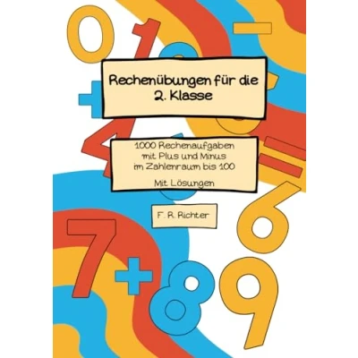 Abbildung von Rechenübungen für die 2. Klasse: 1000 Rechenaufgaben mit Plus und Minus im Zahlenraum bis 100 Lösungen