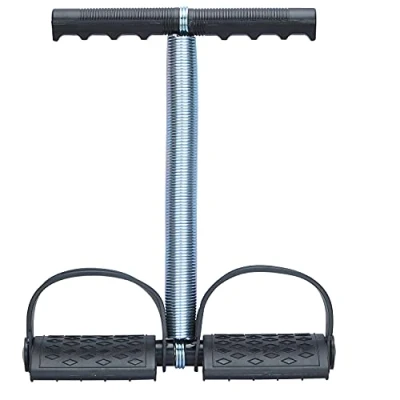 Abbildung von COVVY Multifunktionale Sportgerät Pedal Bodybuilding Expander Feder Schlauch Fußpeda Zugseil Fitness Seil für Yoga Training (Schwarz)