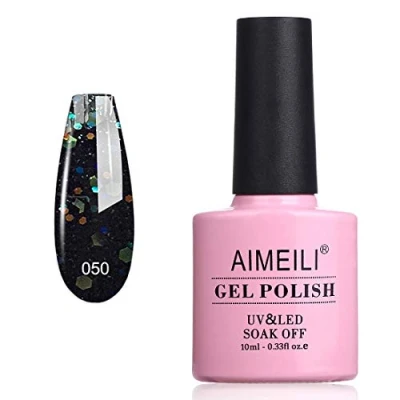Abbildung von AIMEILI UV LED Gellack ablösbarer Glitzer Gel Nagellack Schimmer Polish (050)