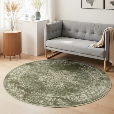 Abbildung von HANSE Home Teppich »Lydia«, rund, 9 mm Höhe, Wohnzimmer, Schlafzimmer, Flur, Kurzflor, orientalisch, Vintage, weich