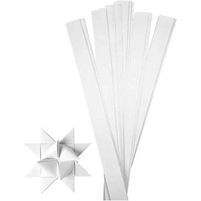 Abbildung von Creativ Company 20717 Papierstreifen zum Falten von Sternen, 100 Stück, Weiß