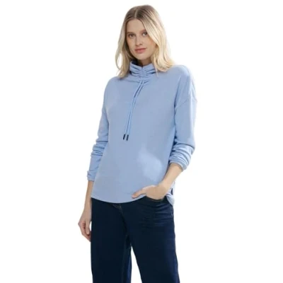 Abbildung von Cecil MIT Grossem Kragen Strickpullover, Damen, Größe: XL, Blau