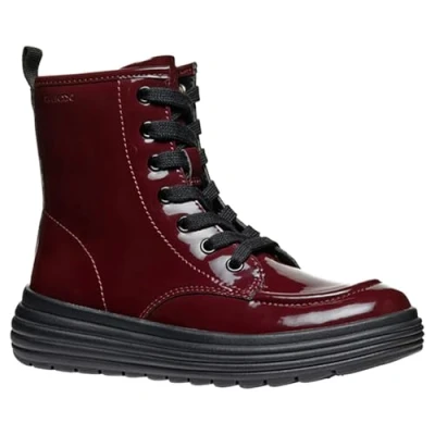 Abbildung von Geox Phaolae GIRL Schnürstiefelette für Kinder, Größe: 39, Dark burgundy Schuhe