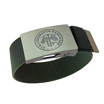 Abbildung von Strassenbauer Handwerk &amp; Zunft Hosengürtel, 40mm breit 120cm lang, Schwarz