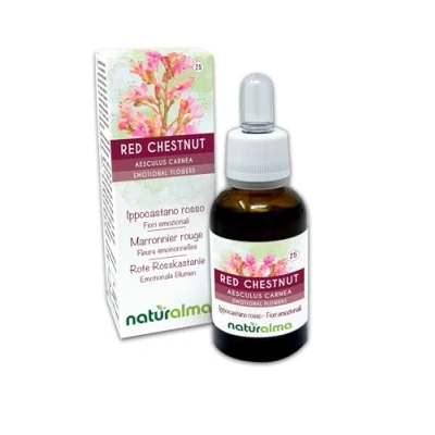 Abbildung von Red chestnut oder Rote Rosskastanie (Aesculus carnea) Bach Blüten Naturalma Tropfen 30 ml Alkoholfreier Flüssigextrakt Blütenessenzen Vegan und alkoholfrei