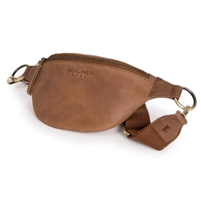 Abbildung von Berliner Bags Vintage Bauchtasche Mona, Umhängetasche aus Leder, Crossbody Tasche, Gürteltasche für Damen und Herren Braun