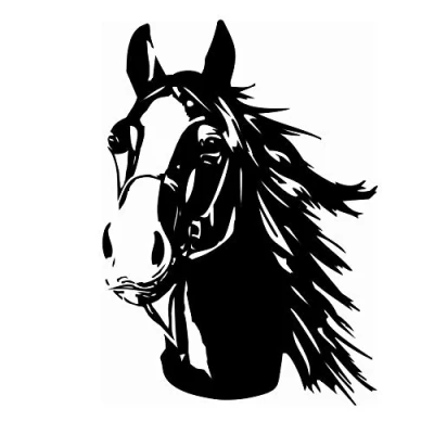 Abbildung von Finest Folia Aufkleber Pferd Pferdekopf Sticker für Auto Anhänger LKW Pferde Autoaufkleber Dekor Pferdemotiv Tiermotiv KX047 (Schwarz Glanz, 70x50 cm)