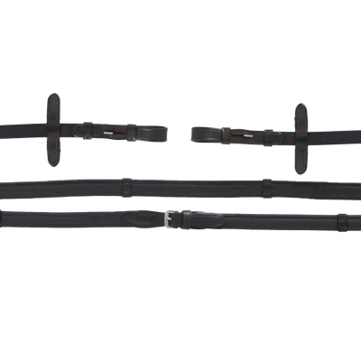 Abbildung von HB Showtime Zügel Soft Leather mit Stops Braun Warmblut