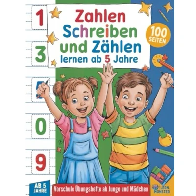 Abbildung von Zahlen Schreiben und Zählen Lernen ab 5 Jahre: Vorschule Übungshefte Junge Mädchen (Vorschulhefte)