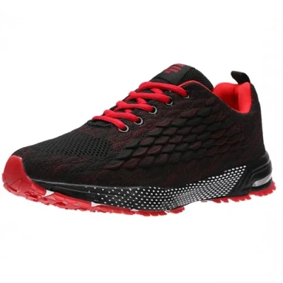 Abbildung von ASHION Turnschuhe Herren Sneaker Laufschuhe Sportschuhe Atmungsaktiv Leichte Straßenlaufschuhe,C Rot,41 EU