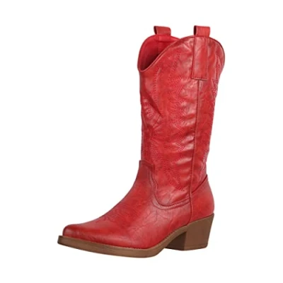 Abbildung von Elara Cowboy/Bikerboot, Damen, Größe: 41, Rot Schuhe