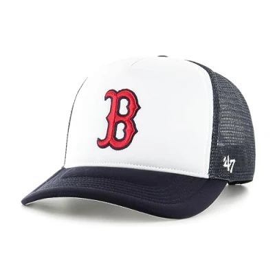 Abbildung von &#039;47 Boston Red Sox White Navy MLB Tri Tone Foam Offside Trucker Cap One Size