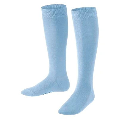 Abbildung von FALKE Unisex Kinder Kniestrümpfe Family K KH nachhaltige biologische Baumwolle lang einfarbig 1 Paar, Blau (Crystal Blue 6290) neu umweltfreundlich, 31 34