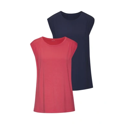 Abbildung von Lascana PACK OF 2 Tshirt basic, Damen, Größe: 40/42, Royalblau koralle