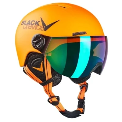 Abbildung von Black Crevice Kinder Visierhelm Leogang, neon orange, 48 52 cm…