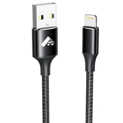 Abbildung von iPhone Ladekabel, Lightning Kabel 2M Schnellladekabel MFi Zertifiziert USB Nylon Ladekabel für 14 13 12 11 Pro Max Mini XS XR X 8 7 6 6s Plus 5 SE 2020,iPad