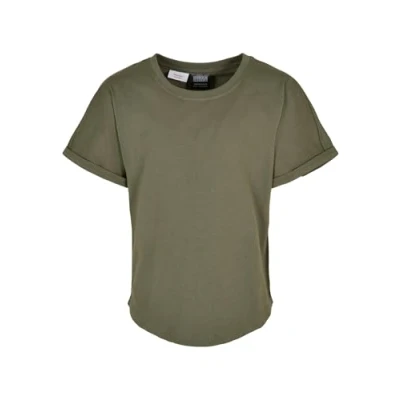 Abbildung von Urban Classics LONG Shaped Turnup Tshirt basic für Kinder, Größe: 110/116, Olive