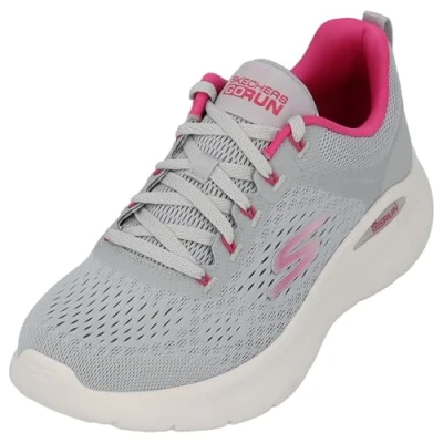 Abbildung von Skechers Damen 129423 Gypk Sneaker, Graues Textil, rosa Besatz, 40 EU
