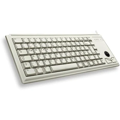 Abbildung von CHERRY G84 4400, Kompakte Tastatur mit Trackball, EU Layout (QWERTY), Kabelgebunden (PS/2 Anschluss), 2 Maustasten, Mechanische ML Switches, Grau