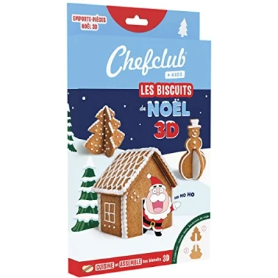 Abbildung von Chefclub Kids Ausstechformen, 3D Weihnachtskuchen Küche und Haus originelle Kekse mit Ihren Kindern Tannenbaum, Schneemann Weihnachtsmannhaus