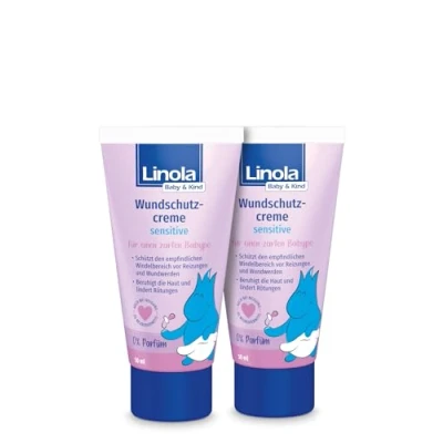 Abbildung von Linola Baby &amp; Kind Wundschutz Creme sensitive 2x50 ml Für den Windelbereich Schützt zarte Babyhaut vor Reizungen und wunder Haut