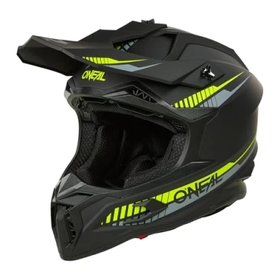 Abbildung von O&#039;NEAL C SRS Motocross Helm, MX Enduro Motorrad, starke ABS Schale, gepolstertes &amp; waschbares Innenfutter, optimale Belüftung, Microlock Sicherheitsverschluss für Erwachsene (Neon Gelb S)
