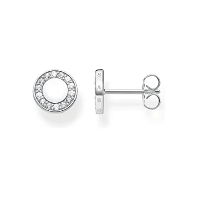 Abbildung von Thomas Sabo Damen Ohrstecker Kreis in der Farbe Silber aus 925 Sterlingsilber mit Zirkonia, Größe: 8,5x8,5mm, H2061 051 14