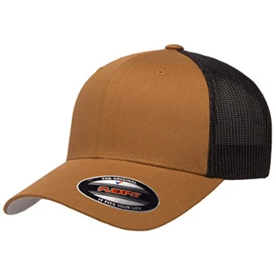 Abbildung von Flexfit Unisex Erwachsene Mesh Fitted Trucker Mütze, Schwarz, Einheitsgröße