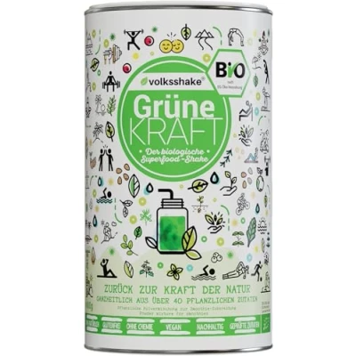 Abbildung von BIO Grüne Kraft Smoothiepulver 400g DE ÖKO 006 KEINE FÜLLSTOFFE wie Erbsenprotein Über 40 Superfoods Weizengras, Ashwagandha, Gerstengras Premiumqualität vom Bodensee Made in Germany