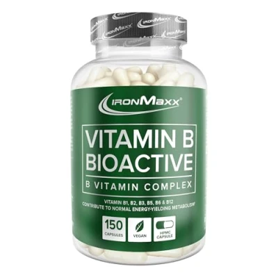 Abbildung von IronMaxx Vitamin B Bioactive 150 Kapseln Für eine normalen Funktion des Energiestoffwechsels, Nervensystems, Immunsystems und Eiweißstoffwechsels