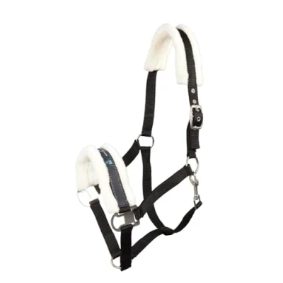 Abbildung von Pfiff 101515 Halfter mit Kunstfell unterlegt, Pferdehalfter Pony Full Cob