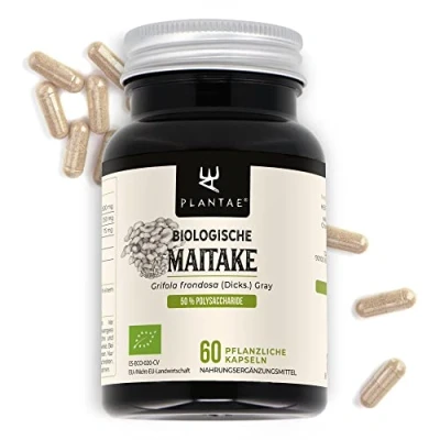 Abbildung von Maitake Bio * Plantae 60 pflanzliche Kapseln Stärkt das Immunsystem + Gesundheit von Herz und Kreislauf Superfood