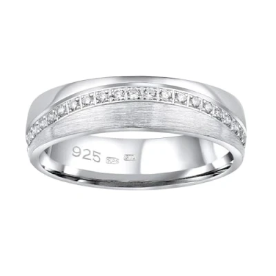 Abbildung von SILVEGO Damen Ehering Silber 925 mit Zirkonia GLAMIS