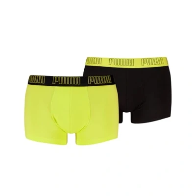 Abbildung von Puma MEN Everyday Trunks 2 PACK Panties, Herren, Größe: Large, Black/yellow