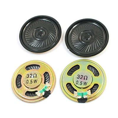Abbildung von sourcing map 4 Stück 0.5W 32 Ohm 40mm Dia runde Metall Interne Magnet Mini Lautsprecher de