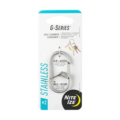 Abbildung von NIte Ize Unisex Erwachsene G Series DUAL Chamber Carabiner, Silber, Gr. 2
