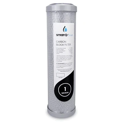 Abbildung von smardy blue CTO 10“ Aktivkohleblock Filterpatrone 1μm Carbon Block Ersatzfilter 10 Zoll Kartusche für Umkehrosmose Wasserfilter Auftischfilter