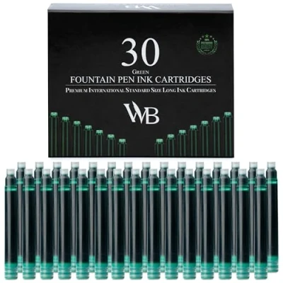 Abbildung von Wordsworth &amp; Black Füllfederhalter Tintenpatronen 30 Grüne Internationale Standardgröße Länge Ca. 5,2 Cm Durchmesser Der Basis 0,6 Einwegartikel Und Generisch