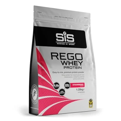 Abbildung von Science in Sport Rego Pulver 1,35kg Erdbeere Regenerations Drink mit Kohlenhydraten, Proteinen, Elektrolyten, Vitaminen und Mineralien, Unterstützt effektives Training, 100% Whey