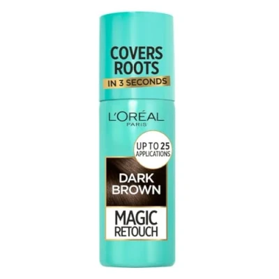 Abbildung von L&#039;Oréal Magic Retouch Instant Root Concealer Spray, ideal zum Ausbessern nachwachsender Grauwurzel, 75 ml, Farbe: Dunkelbraun